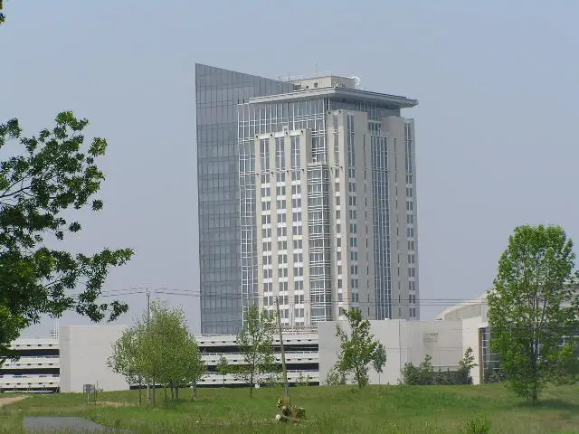 The hotel tower at Turning Stone Resort Casino in Verona, New York