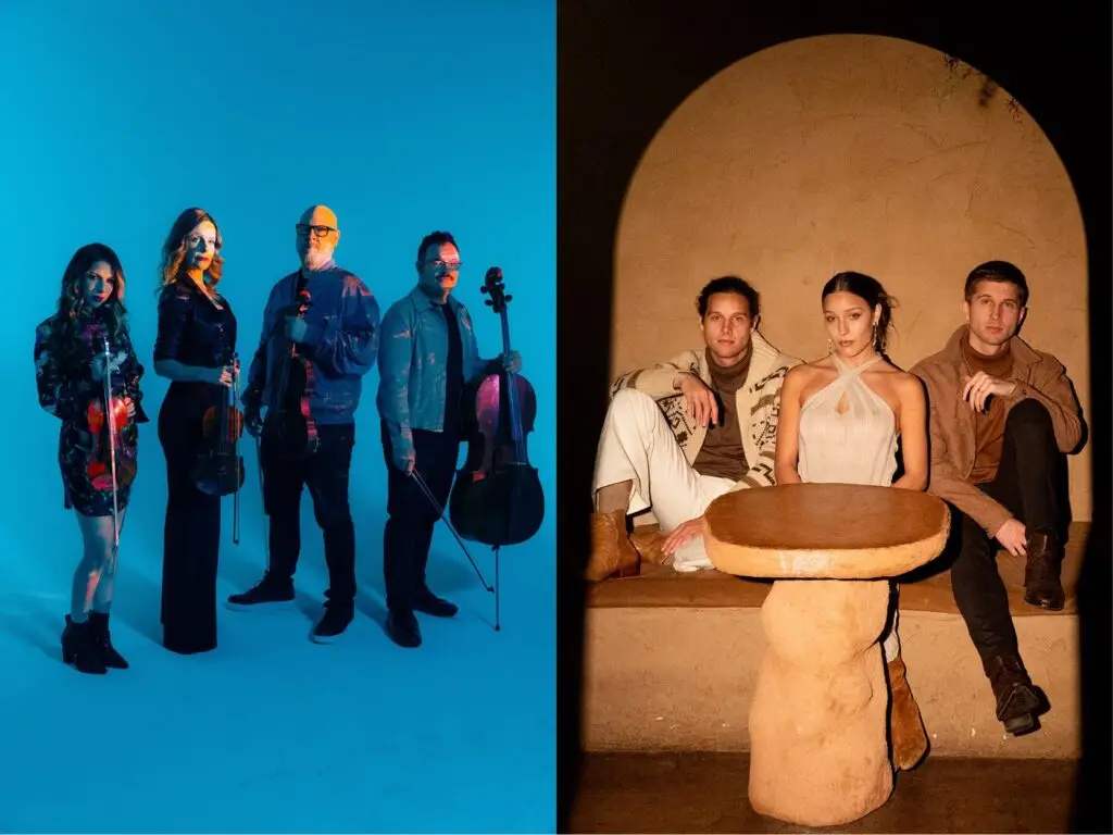 Vitamin String Quartet and Girl Named Tom, official Crazy Ordinary World Tour 2026 promo