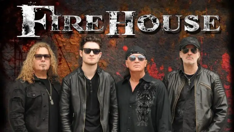 FireHouse performing live — current four-piece lineup featuring Nate Peck at Riviera Theatre