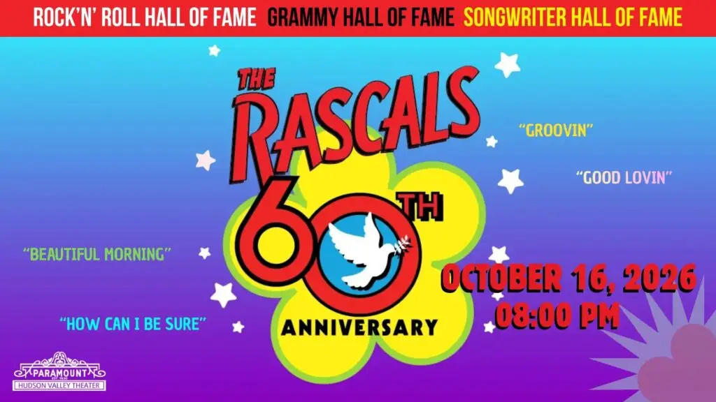 The Rascals 60th Anniversary Tour concert announcement — October 16 at Paramount Hudson Valley