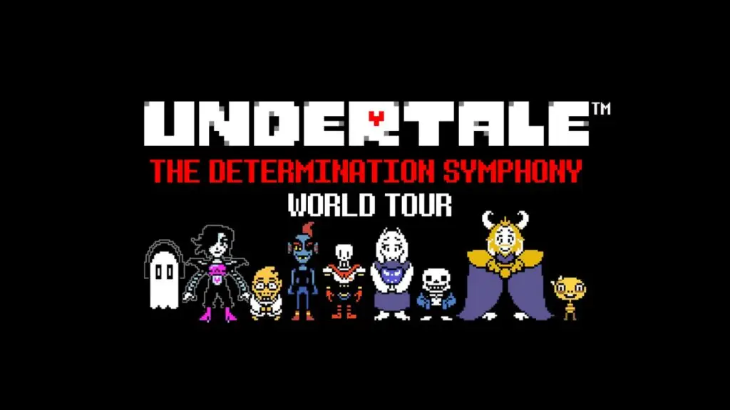 UNDERTALE: The Determination Symphony World Tour — official key art featuring pixel characters from the game