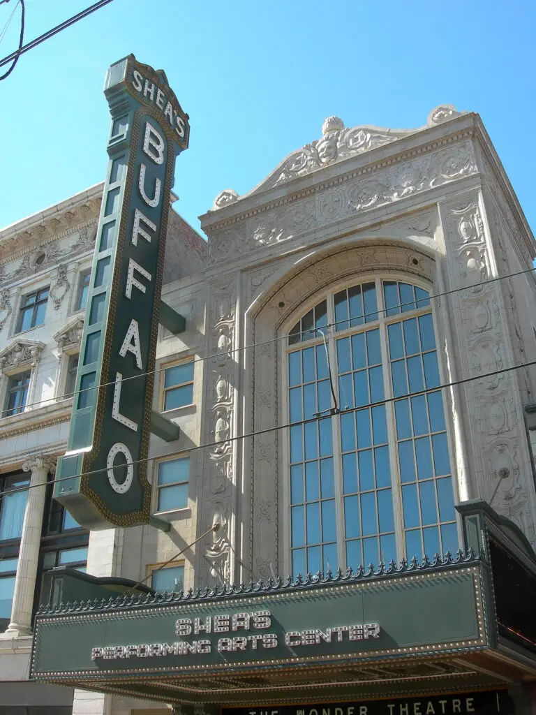 The Shea's Buffalo marquee reading Shea's Performing Arts Center and The Wonder Theatre