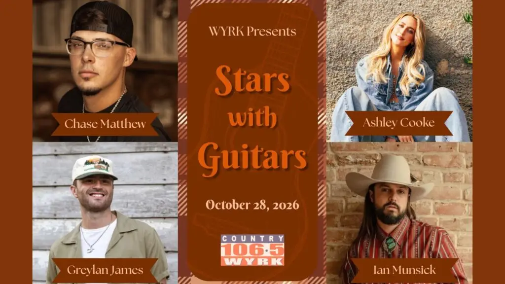 Chase Matthew, Ashley Cooke, Greylan James, and Ian Munsick — WYRK Stars with Guitars at UB Center for the Arts, October 28