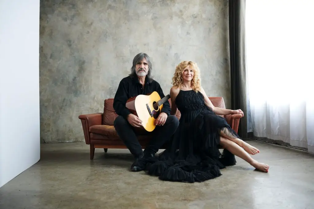 Larry Campbell and Teresa Williams, Americana duo — official press photo with acoustic guitar