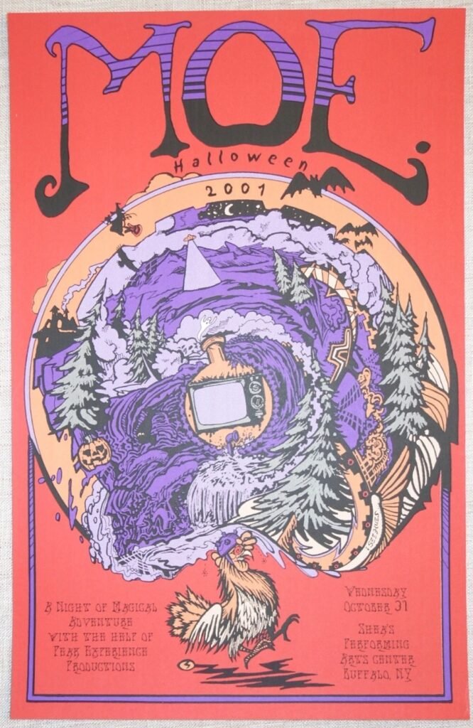 moe. Halloween 2001 poster, Wednesday October 31, Shea's Performing Arts Center, Buffalo NY